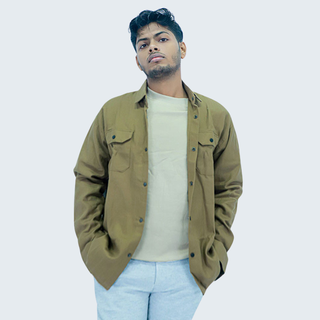 Stylish Flannel Jacket in Brown Colour