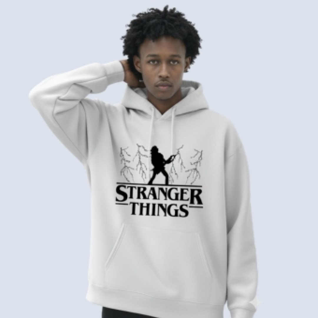 Stranger Thing Hoodie Premium White